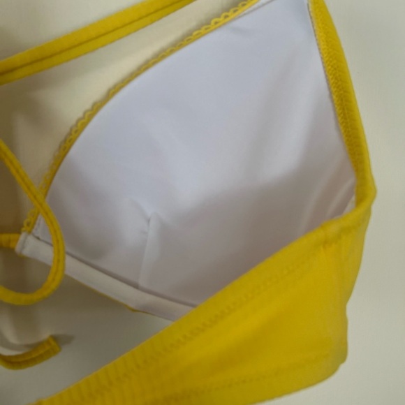 Shade & Shore Women Yellow Triangle Bikini Top Medium 34D Swimwear Removable Pad - Picture 11 of 14